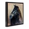 Stupell Industries Ritzy Black Horse Framed Floater Canvas Wall Art Design by Marilyn Hageman